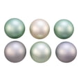 thumbnail image 4 of Kurt Adler 80MM Matte Silver, Sage Green and Ivory Glass Ball Ornaments, 6 Piece Box, 4 of 6