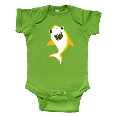 

Inktastic Cute Shark Little Shark Yellow Shark Gift Baby Boy or Baby Girl Bodysuit