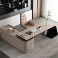 thumbnail image 3 of L Shaped Organizers Office Desk Executive Floor Modern European Computer Desks Writing Supplies Mesa De Escritorio Furniture My Lux Decor Round, 3 of 26