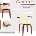 thumbnail image 2 of JERFIT Mid-Century Modern Swivel Dining Chairs Set of 2, White PU Leather Upholstered Accent Chairs with Bentwood Frame for Kitchen, Dining Room, Office, 2 of 8