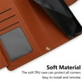 thumbnail image 6 of For Samsung Galaxy A05s 6.7-inch RFID Blocking Protective Purse Wallet Case For Women Men Multi-Card Slots Zipper Pocket Detachable Shoulder Strap And Wrist Strap,Shockproof Phone Case,Brown, 6 of 8