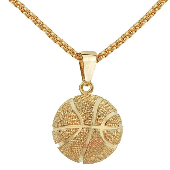YUEHAO Accessories Necklaces Pendants Basketball Necklace Women Men Stainless Steel Chain Necklace Gold