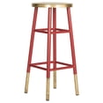 thumbnail image 3 of SAFAVIEH Emery 30" Solid Metal Gold Leaf Bar Stool, Red, 3 of 6