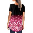 thumbnail image 4 of KISSMODA Summer Short Sleeve Tops for Women Floral Printed Casual Tunic Crew Neck Cute Pleated T Shirts Blouse, 4 of 6