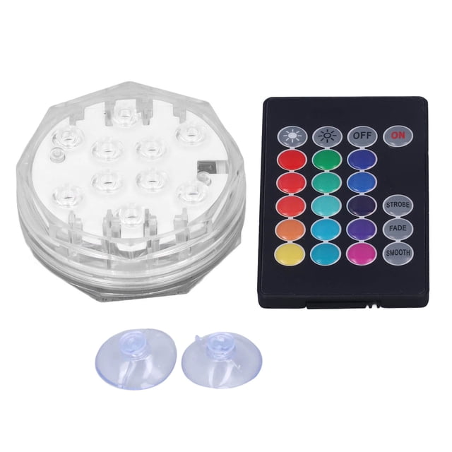 Luces subacuáticas con control remoto, luz subacuática RGB, luz impermeable para piscina, lámpara sumergible RGB, funcionamiento suave