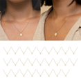 thumbnail image 2 of F Collar con inicial de oro, colgante con letra grabada, joyería, regalo de Navidad, mamá, 2 of 4