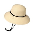 thumbnail image 3 of FURTALK Womens Wide Brim Sun Hat UPF 50+ Summer Straw Beach Hat with Wind Lanyard- Beige- L, 3 of 7