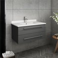 thumbnail image 2 of Fresca Fcb6130-Uns-U Lucera 30" Wall Mounted Single Basin Vanity Set - Grey, 2 of 7