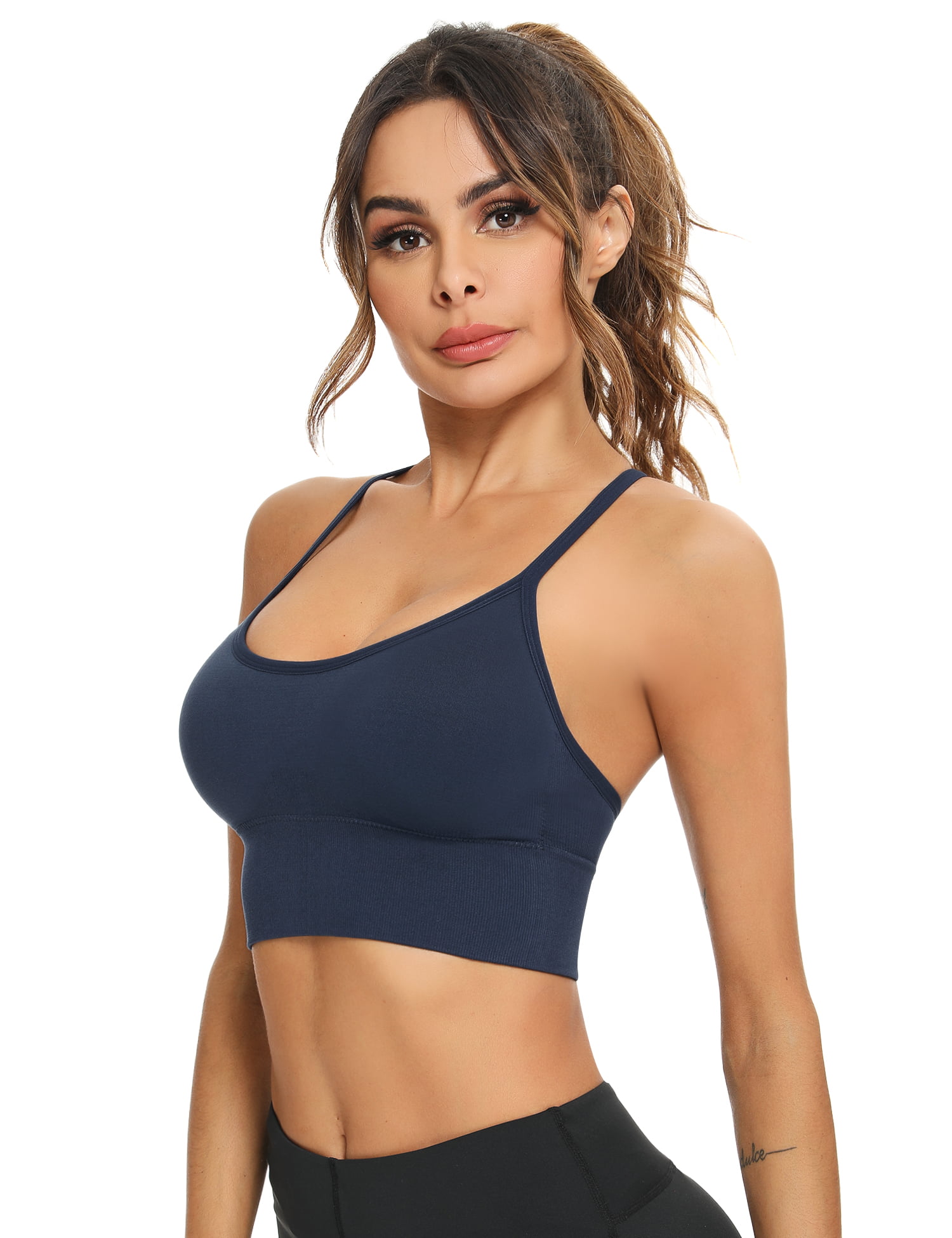 iClosam Womens Sports Bras Padded Seamless Activewear Fitness Bra Support for Yoga Gym Workout S-XL 