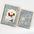 thumbnail image 2 of 2 Pcs Serving Tray with Handles Bohemian Decorative Tray Large Ottoman Trays for Living Room Blue Coffee Table Trays for Breakfast, 2 of 7