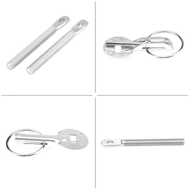 Hood Pin Lock Latch Bonnet Hood Pin Universal Hood Pin Lock Universal Bonnet Hood Pin Pins Lock Latch Kit For Racing Sport Car Silver