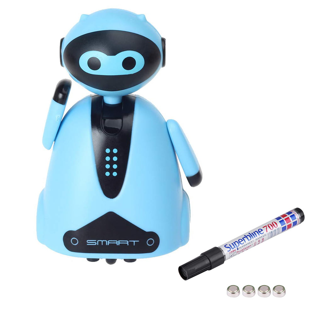 Mini Magic Inductive Robot Follow Black Line with LED Educational Toys for Kids 