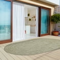 thumbnail image 1 of BNM Indoor/ Outdoor Multihued Oval Rug, 6' x 9', Fog Green- White, 1 of 6