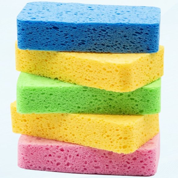 5 Pack Assorted Color Cleaning Sponges – Cellulose Dish Sponges for Home Use