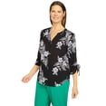 thumbnail image 3 of Alfred Dunner Womens  Bell Sleeve Floral Embroidered Top, 3 of 6