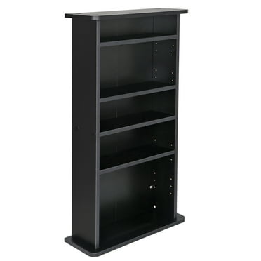 FASCK  Multimedia Storage Cabinet DVD Rack Book Shelf Organizer Stand Audio Media Tower, 36" X 19" X 7" Black