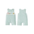 thumbnail image 2 of BemeyourBBs Newborn Baby Boy Summer Clothes Fishing Outfit Smocked Gingham Romper Overalls Shorts 0 3 6 12 18 Months Marine Life Embroidered Sleeveless One Piece Plaid Casual Jumpsuit, 2 of 9