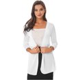 thumbnail image 4 of iiniim Womens Casual 3/4 Sleeve Open Front Lightweight Drape Cardigan with Irregular Hem, 4 of 7