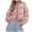 Pink, variant on Striped Crop Cardigans for Women Long Sleeve Crew Neck Cropped Sweater Button Front Oversized Fashion Knit Jacket Pink, L