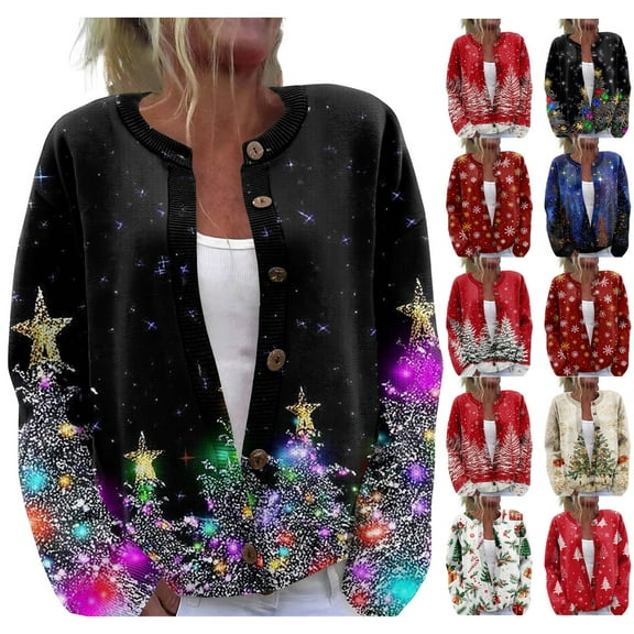 Women'S Christmas Sweater Cute Fun Christmas Sweater Fall And Winter Long Sleeve Knitted Sweater for Fall and Winter, Festive and Cozy, Great as Christmas Sweaters for Women ,Beige,L