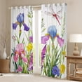 thumbnail image 2 of Manfei Lovely Flower Flowral Curtains Pack of 2 (42x84 Each),Rustic Cute Dragonfly Curtains Blackout,Green White Bedroom Curtains For Children,Microfiber Bedroom Decor, 2 of 6