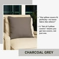 thumbnail image 3 of Cotton Throw Pillow Covers 18x18 Inch Set of 2 Gray Charcoal Decorative Zippered Cases for Decoration Gifts Decor Square Pillow Cases (Covers Only), 3 of 6