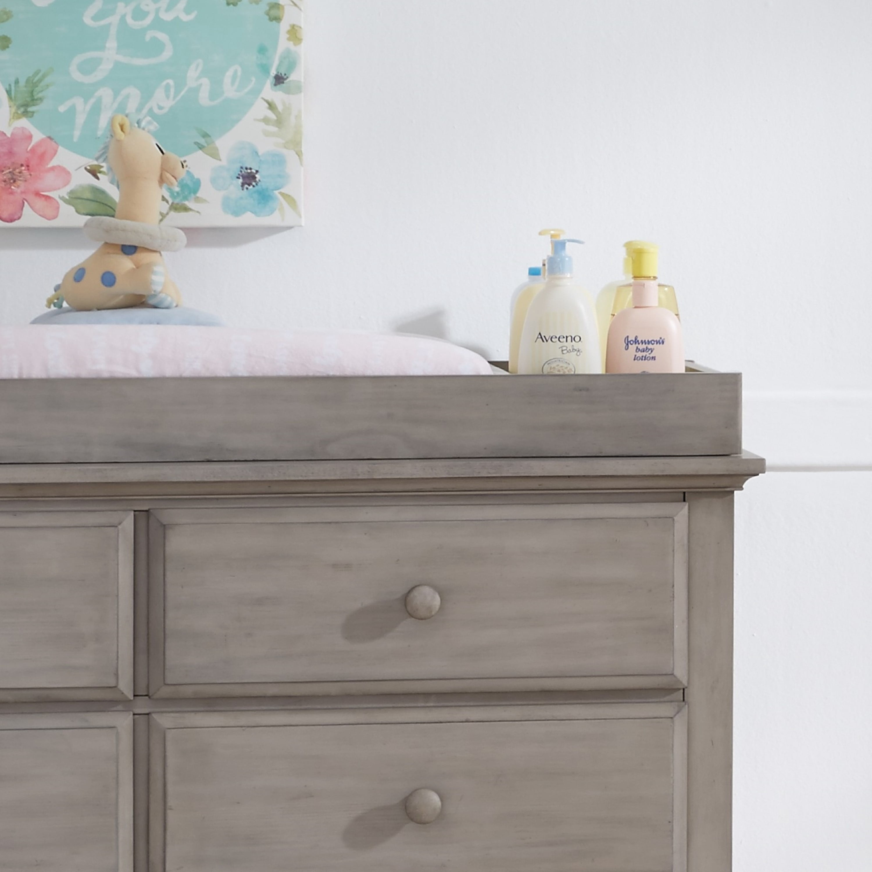 Oxford Baby Kenilworth Changing Topper, Stone Wash