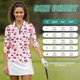 thumbnail image 7 of Uorisanigo Pink Heart Women's 3/4 Sleeve Golf Top Size L Comfortable Polyester Spandex Fabric Moisture Wicking Casual Tennis Activewear Versatile Zipper Neck Pullover Outing Wear, 7 of 7