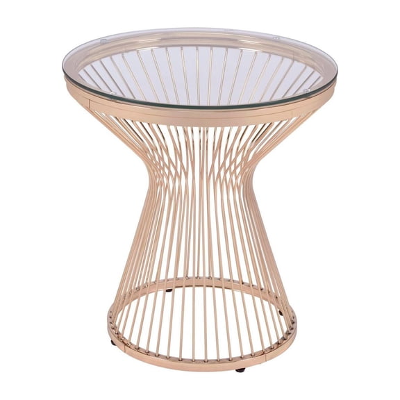 Picket House Furnishings Poppy Round End Table in Gold