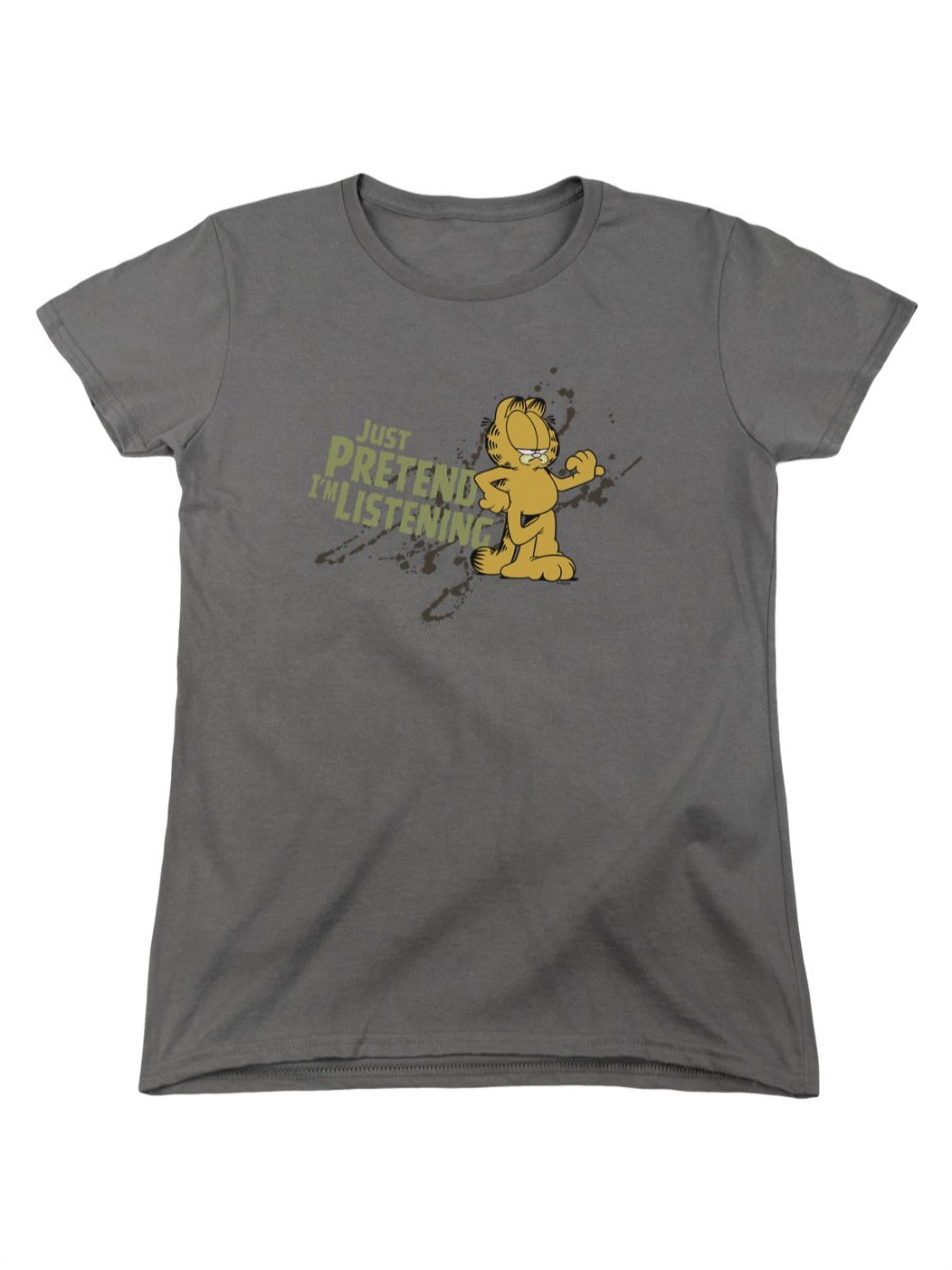 Garfield Just Pretend Im Listening Adult Work Shirt