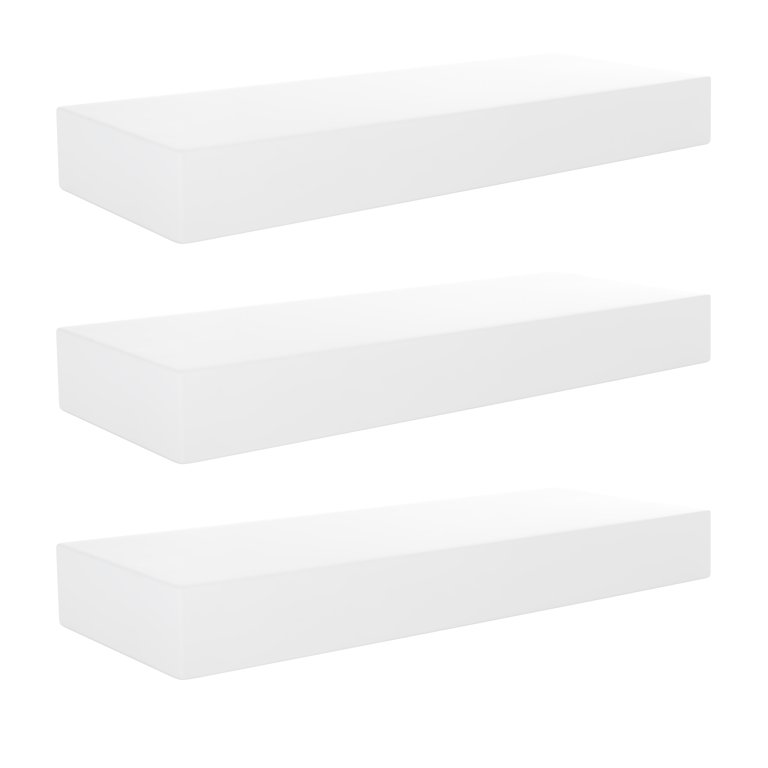 Minimalist Floating Shelves Set of 2 White Floating Shelves No