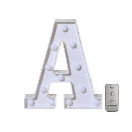 

Remote control Alphabet Letter Lights LED Light Up White Plastic Letters Stand A