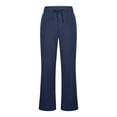 thumbnail image 5 of Pantalones de lino acampanados de cintura alta para mujer - Poliéster, corte holgado, informal de verano, 5 of 5