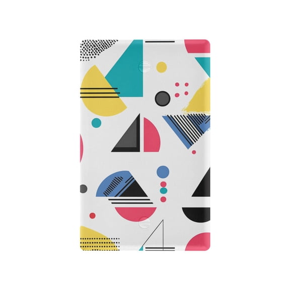 Yayeee Blank Wall Plate Cover 1-Gang 4.5"x2.7" Home Unused Decorative Outlet, Black Retro Pattern