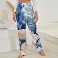 thumbnail image 3 of Oceanic Shell Art Print Winter Female Pants Flannel High Waist Women Pants Lady Warm Straight Leg Plush Trousers, 3 of 7