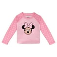 thumbnail image 3 of Disney Minnie Mouse Raglan Rash Guard and Ruffle Bikini Bottom UPF 50+ Swim Set Polka Dots Newborn to Toddler, 3 of 5