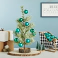 thumbnail image 2 of Mini Shatterproof Glitter Christmas Tree Ball Ornaments (Turquoise, 1.5 in, 48 Pack), 2 of 5