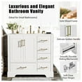thumbnail image 2 of 36" Traditional Bathroom Vanity with Ceramics Sink , White Bathroom Cabinet with Two Soft Close Doors and Four Drawers White + Bathroom + American Design + Solid Wood+MDF, 2 of 9