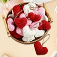 thumbnail image 4 of Hand-Crocheted Heart Decorations, 24-Pack in Red Pink White, Add Romantic Charm to Valentine's Day or Anniversary Parties, 4 of 8