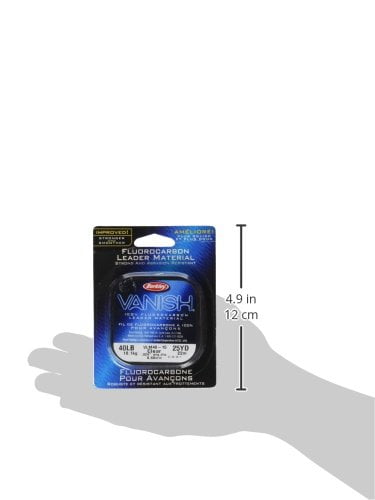 Berkley VLMC40-15 Vanish Fluorocarbon Leader Bobine de poignet 40 lb 30 m Transparent Reste clair sous l'eau, flexibilité améliorée