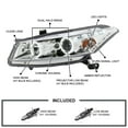 thumbnail image 4 of Spec-D Tuning Chrome Housing Clear Lens Projector Headlights Compatible with 2008-2012 Honda Accord 2 Door Coupe, Left + Right Pair Headlamps Assembly, 4 of 6