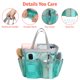 thumbnail image 5 of Carrito de ducha portátil de malla en forma de F, con 7 bolsillos, color verde, 5 of 9