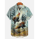 thumbnail image 5 of Camisa divertida e informal con estampado de gallo para correr para hombre, camisa de manga corta para hombre, camisa holgada de verano para playa, camisetas de gran tamaño para hombre para niños, 5 of 5
