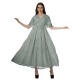 thumbnail image 4 of Moomaya Robe d'Été en Coton Slub Imprimée pour Femmes Grande Taille Robes pour Dames, 4 of 4