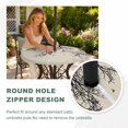 thumbnail image 4 of Round Outdoor Tablecloth with Umbrella Hole and Zipper, Beige Black Branches Tablecloth with Elastic Waterproof, Botanical Dead Tree Birds Patio Table Covers for 55" - 60" Picnic Pool Tables, 4 of 9