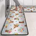 thumbnail image 2 of Kitchen Rugs Sets Of 2,Gray Highland Cow Flower Boot Pattern Anti Fatigue Kitchen Mat Rugs Non Slip Washable,Decorative Kitchen Floor Mats for Kitchen,Sink,Laundry,17"x47"+17"x47", 2 of 5