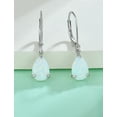 thumbnail image 6 of Vesitim Opal Earrings for Women Sterling Silver Teardrop Solitaire Dangle Drop Earring Birthstone Jewelry Gift Created White Opal, 6 of 7