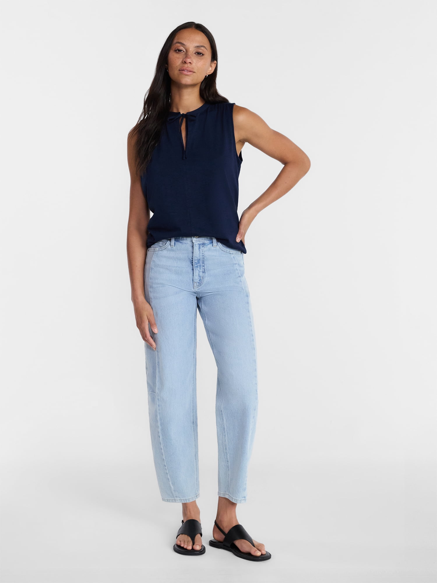 Time and Tru Women’s Tie Front Top, sizes XS-XXXL