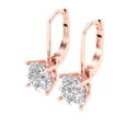 thumbnail image 2 of 4 ct Lever-Back Drop Dangle Earrings for Women | 8.0mm Round Cut Simulated Diamond | 14K Rose Gold, 2 of 5