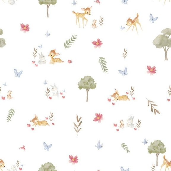 Bambi Watercolor Peel & Stick Wallpaper